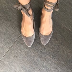 Vince Camuto Grey Suede Ballet Flats